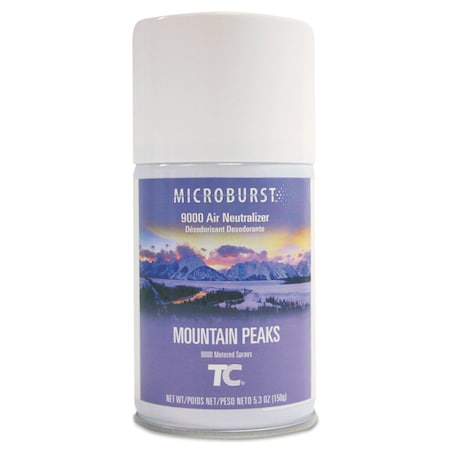 Rubbermaid Commercial TC Microburst 9000 Air Freshener Refill, Mountain Peaks, 5.3 oz, PK4 FG4012461